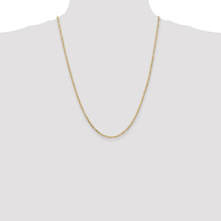 14K Flat Figaro with Lobster Clasp Chain (Style FFL060-24)