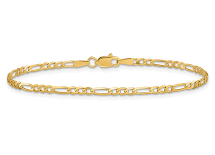 14K gold figaro link chain, another view