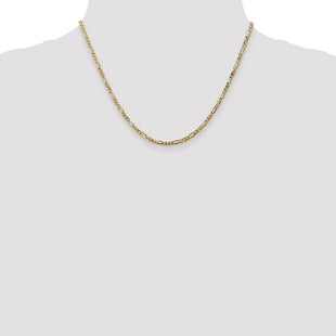 14K Flat Figaro with Lobster Clasp Chain (Style FFL070-18)