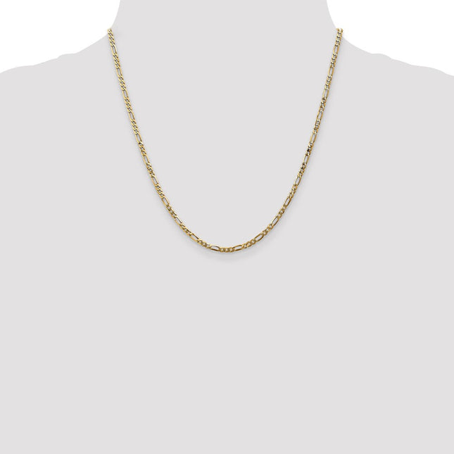 14K Flat Figaro with Lobster Clasp Chain