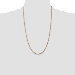 14K Flat Figaro with Lobster Clasp Chain (Style FFL070-26)