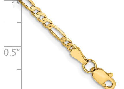 14K gold figaro link bracelet, another view