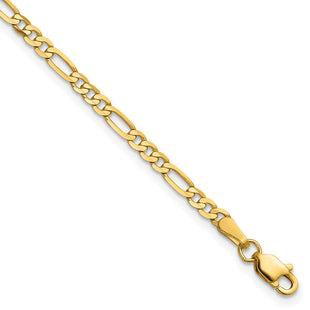 14K Flat Figaro with Lobster Clasp Bracelet (Style FFL070-7)