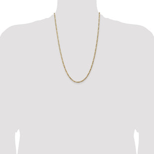 14K Flat Figaro with Lobster Clasp Chain (Style FFL080-24)