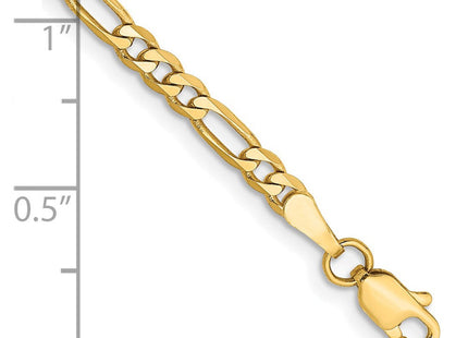 14K gold figaro link bracelet, another view