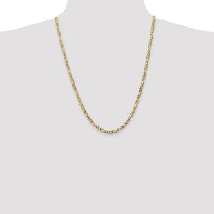 14K Flat Figaro with Lobster Clasp Chain (Style FFL100-24)