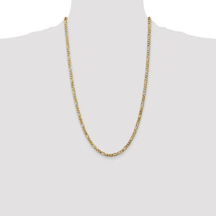 14K Flat Figaro with Lobster Clasp Chain (Style FFL100-26)