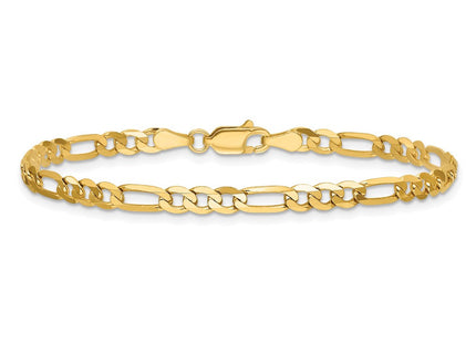 14K Flat Figaro with Lobster Clasp Bracelet (Style FFL100-7)