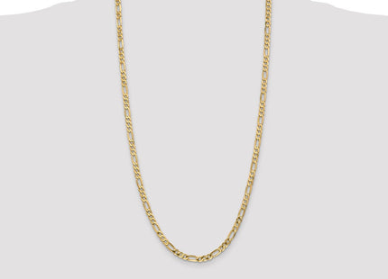 14K Flat Figaro with Lobster Clasp Chain (Style FFL120-28)