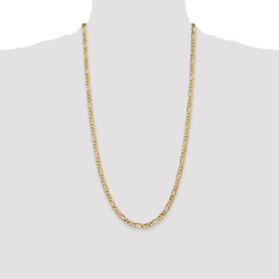 14K Flat Figaro with Lobster Clasp Chain (Style FFL120-28)
