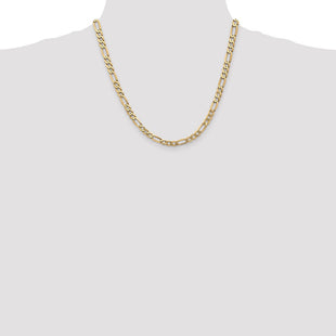14K Flat Figaro with Lobster Clasp Chain (Style FFL140-20)