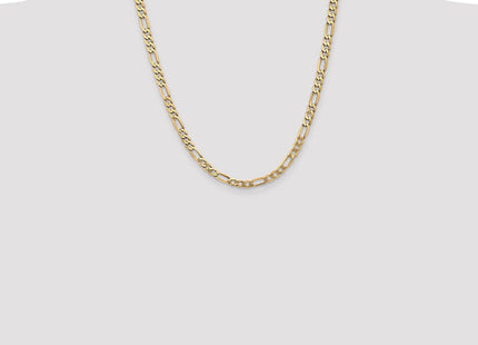 14K Flat Figaro with Lobster Clasp Chain (Style FFL140-22)