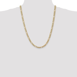 14K Flat Figaro with Lobster Clasp Chain (Style FFL140-24)