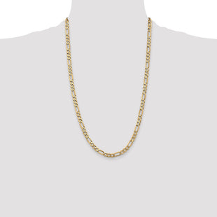 14K Flat Figaro with Lobster Clasp Chain (Style FFL140-26)