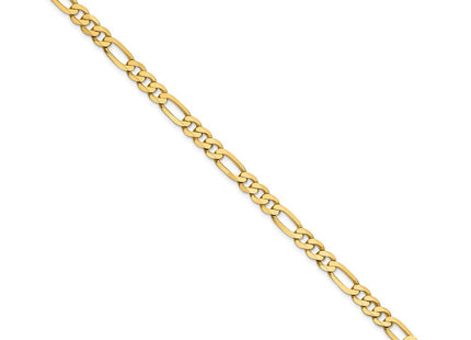 14K Flat Figaro with Lobster Clasp Bracelet (Style FFL140-7)