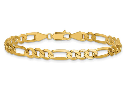 14K Flat Figaro with Lobster Clasp Bracelet (Style FFL140-7)