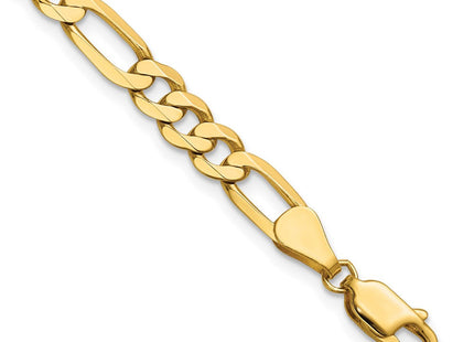 14K Flat Figaro with Lobster Clasp Bracelet (Style FFL140-7)
