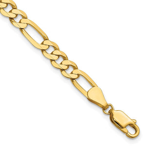 14K Flat Figaro with Lobster Clasp Bracelet (Style FFL140-7)