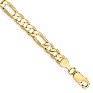 14K Flat Figaro with Lobster Clasp Bracelet (Style FFL160-7)