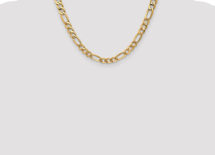 14K Flat Figaro with Lobster Clasp Chain (Style FFL180-18)