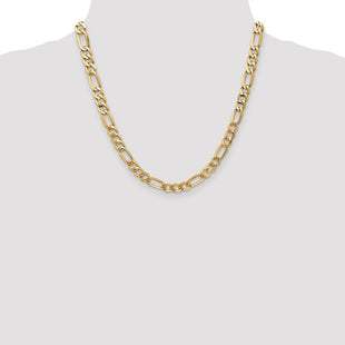 14K Flat Figaro with Lobster Clasp Chain (Style FFL180-20)
