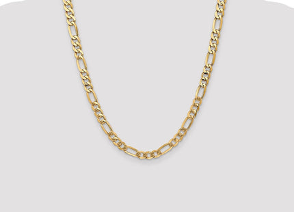 14K Flat Figaro with Lobster Clasp Chain (Style FFL180-22)