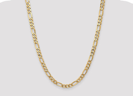 14K Flat Figaro with Lobster Clasp Chain (Style FFL180-24)