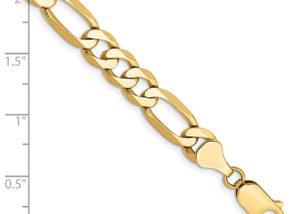 14K Flat Figaro with Lobster Clasp Bracelet (Style FFL180-7)