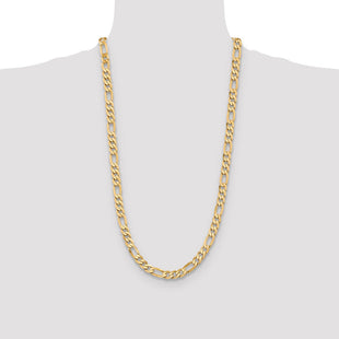 14K Flat Figaro with Lobster Clasp Chain (Style FFL200-28)