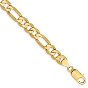 14K Flat Figaro with Lobster Clasp Bracelet (Style FFL200-8)
