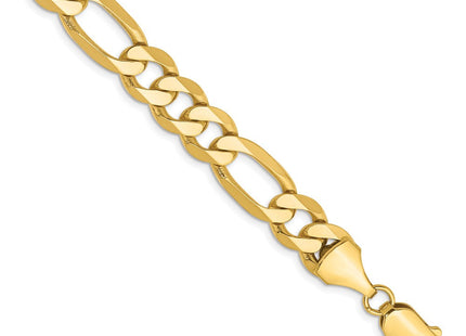 14K Flat Figaro with Lobster Clasp Bracelet (Style FFL220-8)