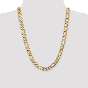 14K Flat Figaro with Lobster Clasp Chain (Style FFL250-24)