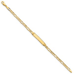 14K Polished Solid Chain/Solid Plate Figaro Link 25x4.8mm Plate ID Bracelet view