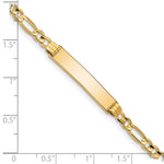 14K Polished Solid Chain/Solid Plate Figaro Link 25x4.8mm Plate ID Bracelet view