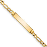 14K Polished Solid Chain/Solid Plate Figaro Link 25x4.8mm Plate ID Bracelet view
