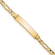 14K Polished Solid Chain/Solid Plate Figaro Link 25x4.8mm Plate ID Bracelet