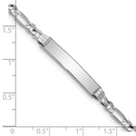 14K White Gold Polished Solid Chain/Solid Plate Figaro Link Plate ID Bracelet view