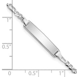 14K White Gold Polished Solid Chain/Solid Plate Figaro Link 20x4.5mm Plate Baby/Child ID Bracelet view