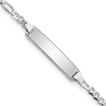 14K White Gold Polished Solid Chain/Solid Plate Figaro Link 20x4.5mm Plate Baby/Child ID Bracelet view