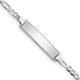14K White Gold Polished Solid Chain/Solid Plate Figaro Link 20x4.5mm Plate Baby/Child ID Bracelet