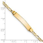 14K Polished Solid Chain/Solid Plate Figaro Link 24.5x4. Plate ID Bracelet view