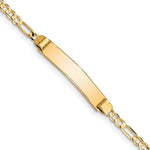 14K Polished Solid Chain/Solid Plate Figaro Link 24.5x4. Plate ID Bracelet view