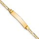 14K Polished Solid Chain/Solid Plate Figaro Link 24.5x4. Plate ID Bracelet