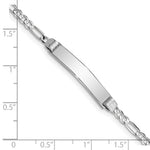 14K White Gold Polished Solid Chain/Solid Plate Figaro Link 25x4. Plate ID Bracelet view