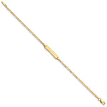 14K Polished Solid Chain/Solid Plate Figaro Link Plate ID Bracelet view