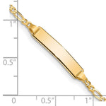 14K Polished Solid Chain/Solid Plate Figaro Link Plate ID Bracelet view