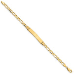 14K Polished Solid Chain/Solid Plate Figaro Link Plate ID Bracelet view