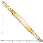 14K Polished Solid Chain/Solid Plate Figaro Link Plate ID Bracelet view