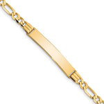 14K Polished Solid Chain/Solid Plate Figaro Link Plate ID Bracelet view