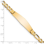 14K Polished Solid Chain/Solid Plate Figaro Link Soft Diamond Shape Plate ID Bracelet view
